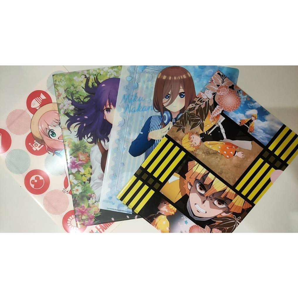 แฟ้ม A4 อนิเมะ/Anime Clear File Folder Kimetsu no Yaiba/Attack on Titan/Spy x Family/Fate/Love Live/One Piece