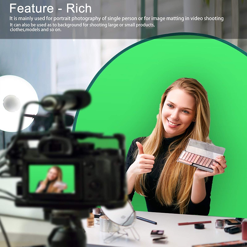 142cm หน้าจอพื้นหลังการถ่ายภาพฉากหลังสีเขียวสตูดิโอถ่ายวิดีโอแบบพกพาฉากเขียวOBS Green Screen Backgro