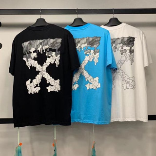 ดำ XL พร้อมส่งOFF WHITE water droplet dissolving ink arrow T-shirt