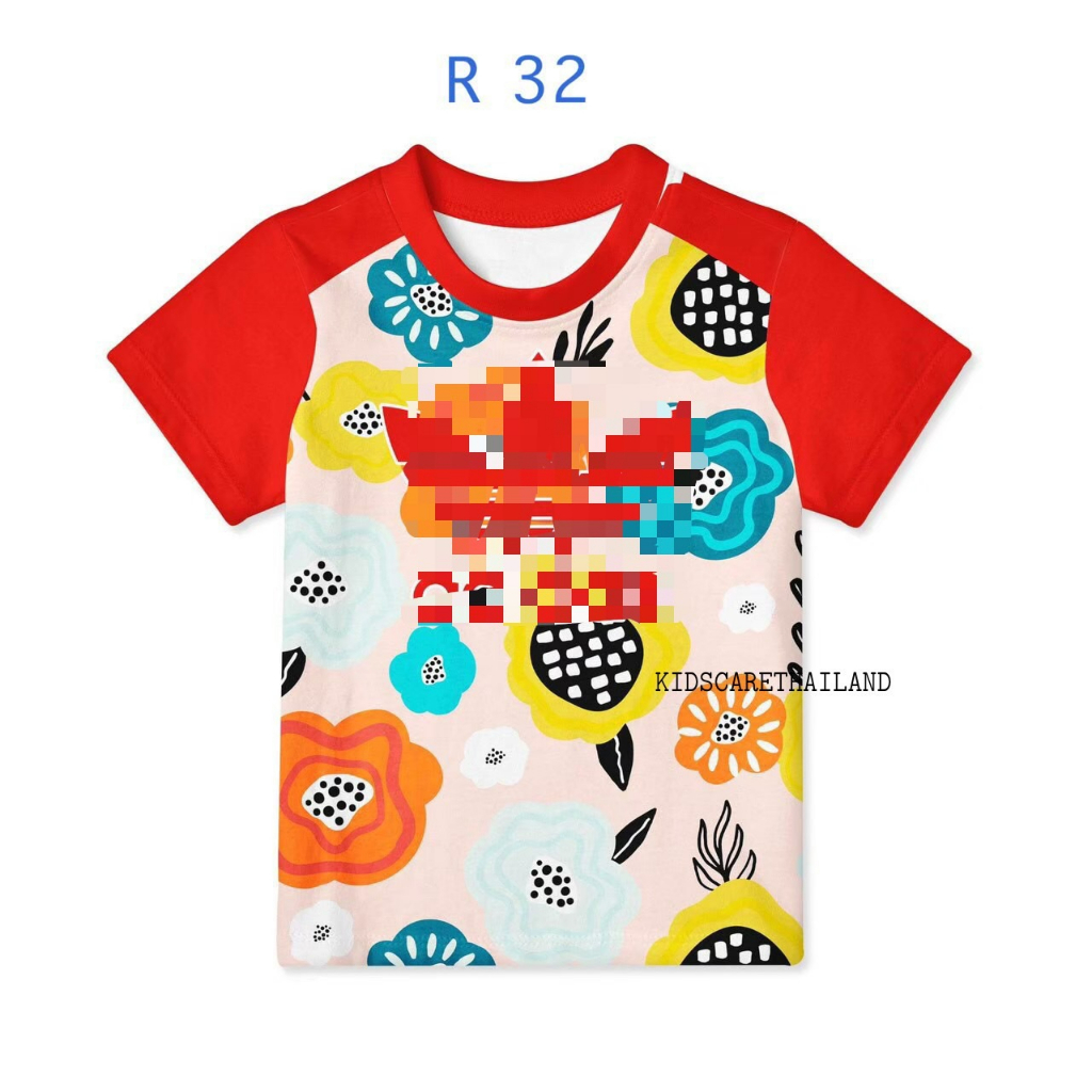 พร้อมส่ง เสื้อเด็ก ราคาถูก ใส่สบาย ไม่ร้อน พิมพ์ลายหน้าหลัง ผลิตโรงงานไทย ไม่ใช่งานจีน