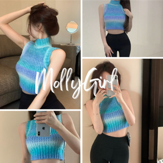 Mollygirl เสื้อคล้องคอสีสันสดใส พร้อมส่ง เสื้อโชว์หลังM5212#