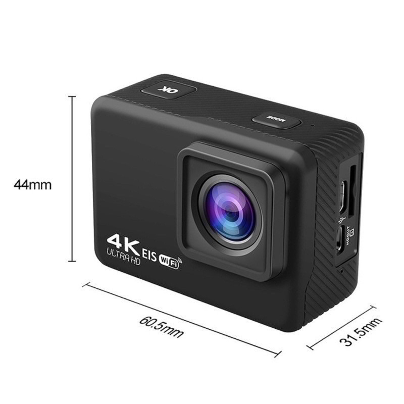 WELLCAM by ausek 4K AT-Q37CR allwinner V316 ACTIONCAMERA มีระบบกันสั่นและ ต่อMICนอกได้ เหมาะ ติดมอไซค์ และ ถ่ายใต้น้ำ