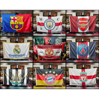 &lt;ส่งฟรี!!&gt; ธงเชียร์บอล 50 แบบ เชียร์ทีมรัก ธงบอล สโมสร ทีมฟุตบอล Football Fc Flag พร้อมส่งร้านคนไทย