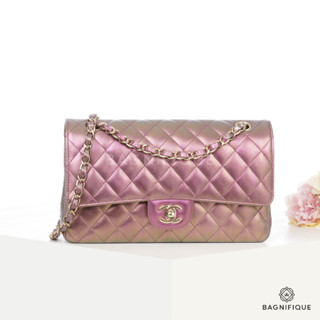 CHANEL CLASSIC 10_ PINK METALIC LAMB GHW