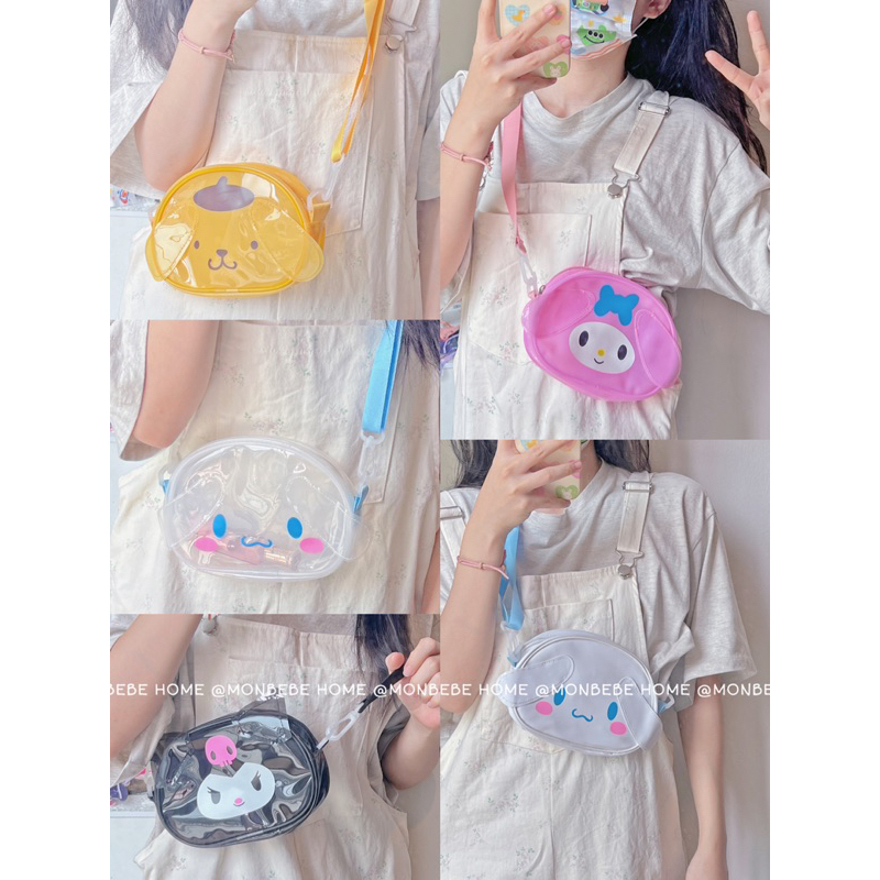 กระเป๋าสะพายข้าง กระเป๋าสะพาย pvc วัสดุกันน้ำ สงกรานต์ใช้ได้ พร้อมส่งไทย！！！