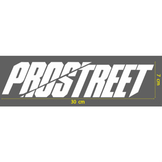 สติกเกอร์ ตัด ไดคัท คำว่า PROSTREET  ขนาด 7 x 30 ซม. ( วัสดุเป็น PVC กันน้ำ ติด แต่ง รถ มอเตอร์ไซค์ )