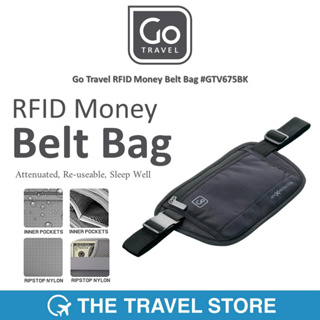 Go Travel RFID Money Belt Bag กระเป๋า เก็บเงิน มีป้องกันการโจรกรรมข้อมูล