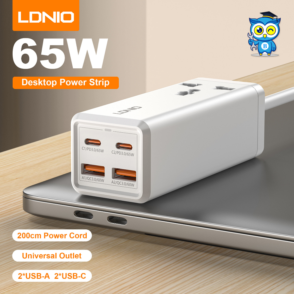 ของแท้100% LDNIO SC1418 65W รางปลั๊กไฟ เดสก์ท็อป USB C ที่ชาร์จ สําหรับโทรศัพท์มือถือ แท็บเล็ต ชาร์จ