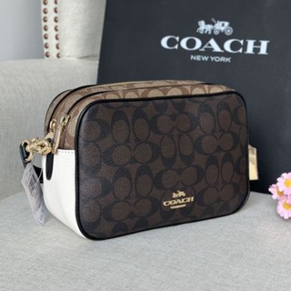 Coach Jes Crossbody In Blocked Signature Canvas