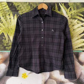 burberry nova check navy shirt women size M