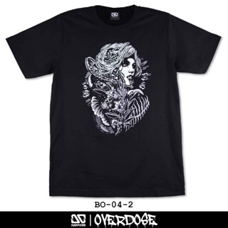 Overdose T-shirt เสื้อยืดคอกลม สีดำ รหัส BO-04-2(โอเวอโดส)