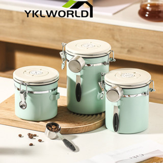 YKLWORLD โหลสแตนเลส กล่องเก็บเมล็ดกาแฟ โหลสแตนเลสสูญญากาศ โหลสูญญากาศ เก็บเมล็ดกาแฟ โถเก็บเมล็ดกาแฟ