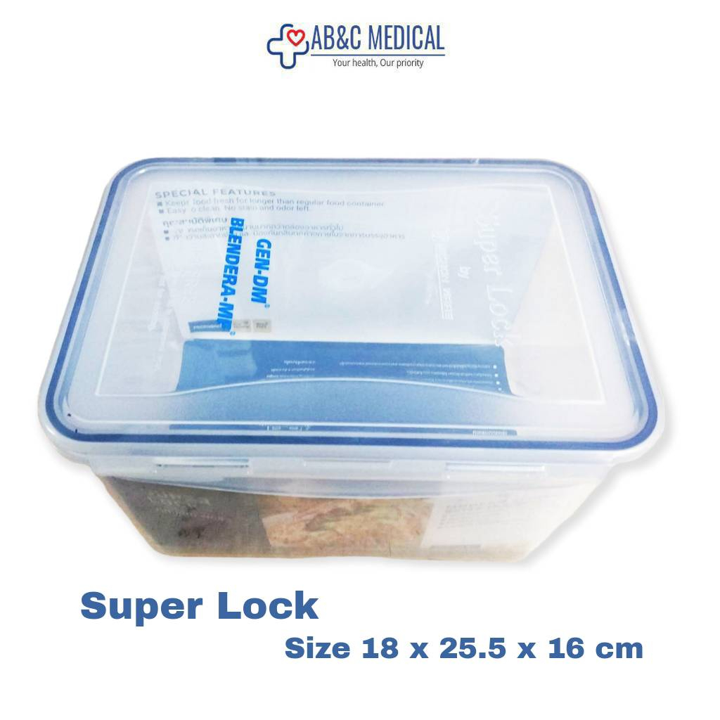 Gift with purchase กล่องเก็บนม Gen dm  Blendera - MF  Super Lock by micron ware 5500 ml. 200 oz. size : 18x 25.5 x 16 cm