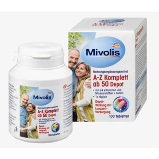 Mivolis วิตามินรวม A-Z สำหรับผู้ใหญ่วัย 50+ Mivolis A-Z Komplett Depot ab 50 จากเยอรมัน 100 เม็ด Exp 08.2025