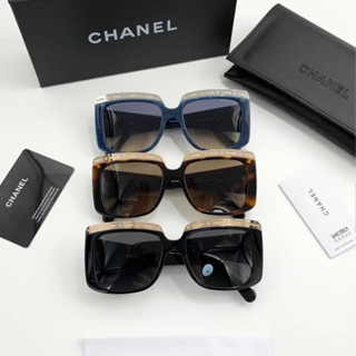 CHANEL RECTANGLE SUNGLASSES ACETATE แว่นตากันแดด แบรนด์ชาแนล เลนส์ทรงเหลี่ยม ใหญ่โอเวอร์ไซส์