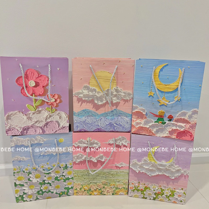 ถุงกระดาษน่ารัก ถุงกระดาษหูหิ้ว มี 2 ขนาดให้เลือก พร้อมส่ง