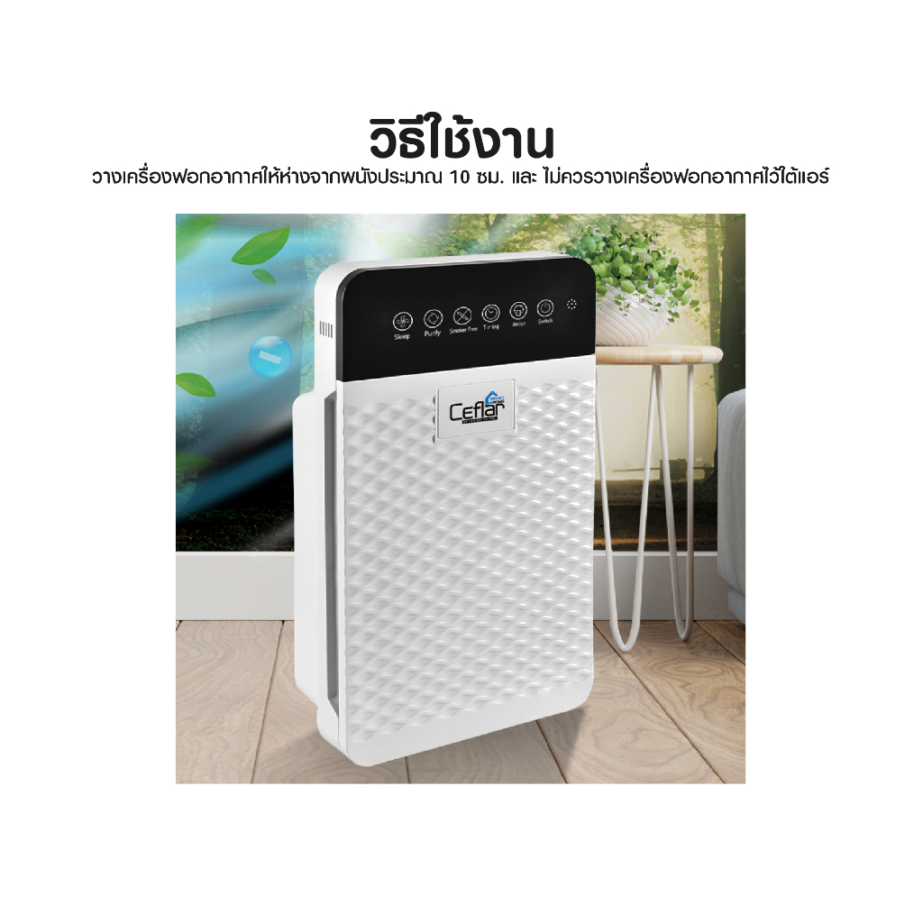 Ceflar เคฟลาร์ เครื่องฟอกอากาศ รุ่น CAP-03 กำจัดฝุ่น 0.3 ไมครอน ใช้กับ ...