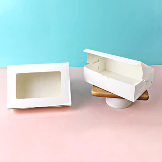 Boxjourney กล่องทรงแบน สีขาว/คราฟท์/พิมพ์ลาย 15x22x6.2 ซ.ม. (20 ชิ้น/แพ็ค) กล่องจัดเบรค กล่องใส่ขนม