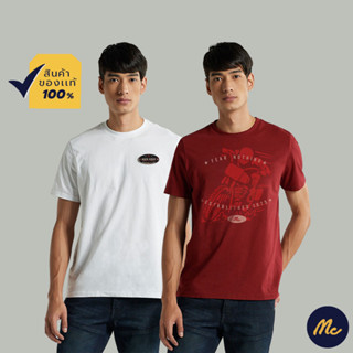 Mc JEANS เสื้อยืดแขนสั้น ผู้ชาย เสื้อยืด แม็ค แท้ คอกลม MC BIKER ผ้านุ่ม ระบายอากาศได้ดี มีให้เลือก 2 รุ่น MTSZ70