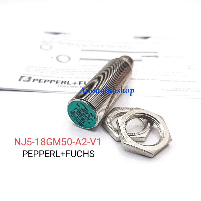 NJ5-18GM50-A2-V1 Inductive Proximity Sensor - Pepperl+Fuchs M12-4P Output. PNP ระยะการตรวจจับ 5 มิล