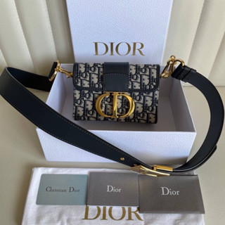 พร้อมส่ง Dior 30 Montaigne Box Bag Original Gold Hardware ส่วนหนังและสายครอสบอดี้หนังแท้ ปรับระดับได้ ทรงน่ารัก