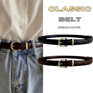 พร้อมส่ง 〰 Classic belt 〰 เข็มขัดหนังอะไหล่ทอง รุ่นหัววงรี เข็มขัด เข็มขัดผู้หญิง