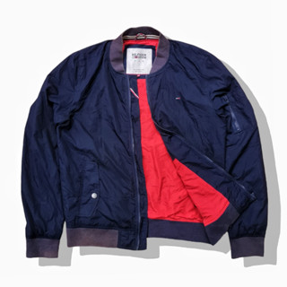 TOMMY HILFIGER Navy Blue Bomber Jacket รอบอก 44”