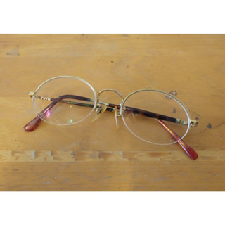 แว่น Continental Half Rim Glasses Size 50/17 135mm สีทอง มือสอง ของแท้