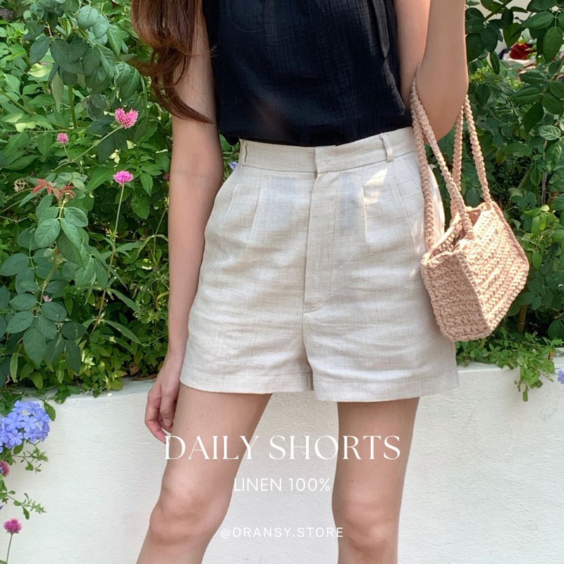 [clearance sale] พร้อมส่ง Daily shorts กางเกงขาสั้นผ้าลินิน