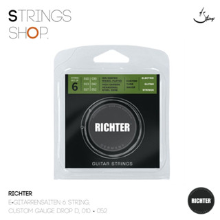 สายกีตาร์ Richter E-Gitarrensaiten 6 String, Custom Gauge Drop D, 010 - 052 (1829)