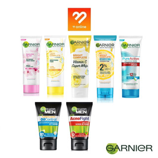 GARNIER BRIGH COMPLETE SPEED BRIGHTENING WHIP FOAM / ANTI-ACNE CLEANSING FOAM 100ml. การ์นิเย่ โฟมล้างหน้า คลีนซิ่ง