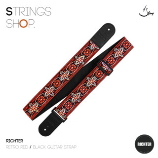 สายสะพาย Richter Retro Red / Black Guitar Strap (1768)