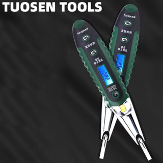 TUOSEN ปากกาวัดไฟ ไขควงวัดไฟ หน้าจอดิจิตอล LED (ไขควงวัดไฟได้ 12 - 220V).