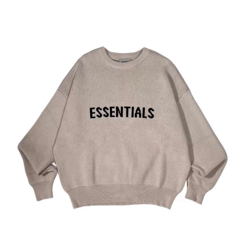 ใหม่พร้อมส่ง ของแท้ Essentials Fear Of God Knit Sweater Linen Colorway
