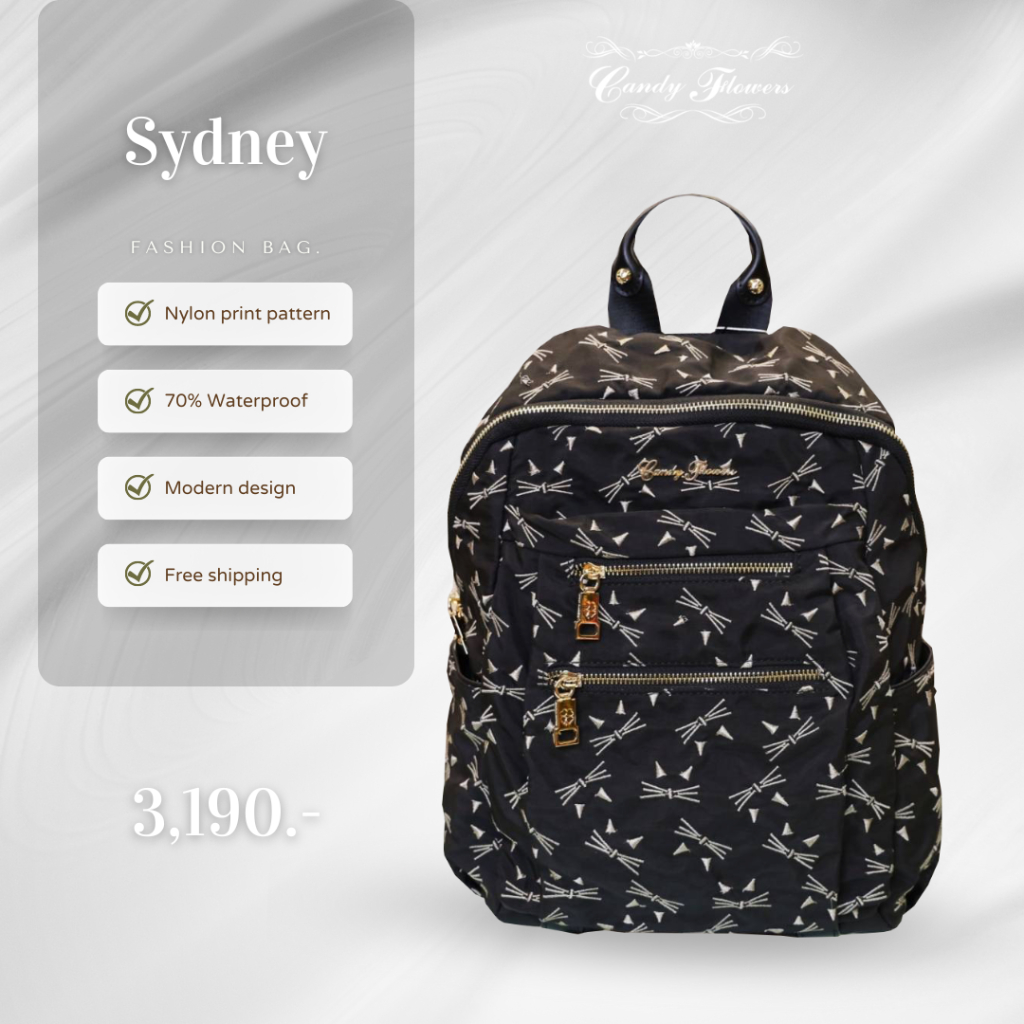 Candy Flowers กระเป๋าเป้เดินทาง รุ่น Sydney Bag ใส่ของได้เยอะมาก มากับลายปักสุดน่ารัก 🔥