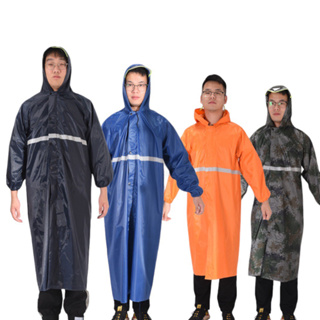 เสื้อกันฝน ชุดกันฝน แบบยาวมีซิป พรีเมี่ยม Premium Raincoat Long with Zip TMM