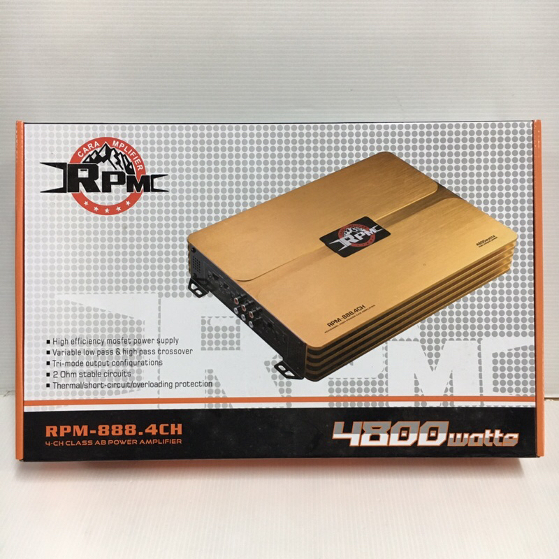 เพาเวอร์แอมป์ RPM รุ่น 888.4 CH 4800Watts car amplifier CLASS AB เพาเวอร์รถยนต์ พาวเวอร์แอมป์