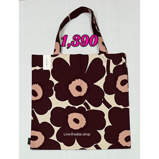 [ใส่code&gt;&gt;ทักแชท] Marimekko totebag burgundy, cotton, pink color