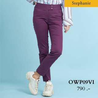 Stephanie กางขายาวสีม่วง ขาทรงกระบอกเอวสูง (OWP09VI)