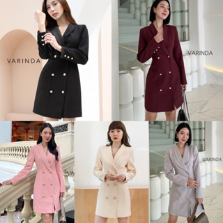 Vanila blazer dress #เดรสสูทสีครีม #เดรสสูทสีดำ #เดรสสีเทา