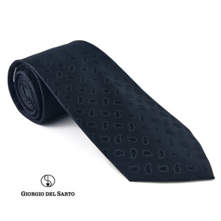 Giorgio Del Sarto Necktie  8.5 cm Black with Fabric Texture เนคไทสีดำมีเท็กเจอร์