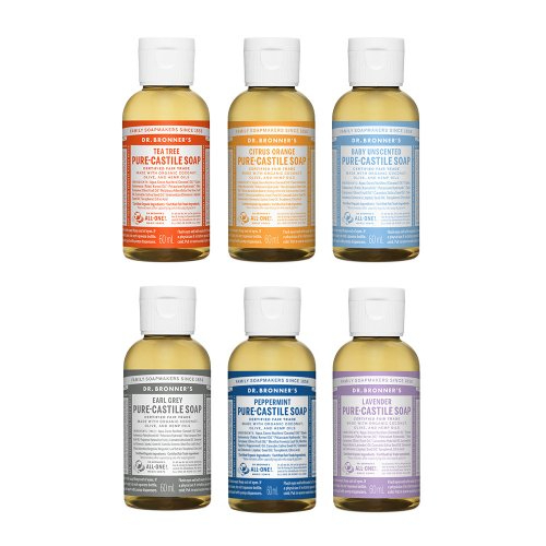 Dr.Bronner's (Lavender, Green Tea, Tea Tree, Eucalyptus, Sandalwood, Earl Grey, Rose) Pure-Castle Soap 60ml, 120ml