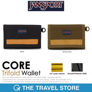 JANSPORT Core Trifold Wallet กระเป๋าสตางค์ใบสั้น กระเป๋าสตางค์พับ 3 ทบ กระเป๋าสตางค์ผ้า