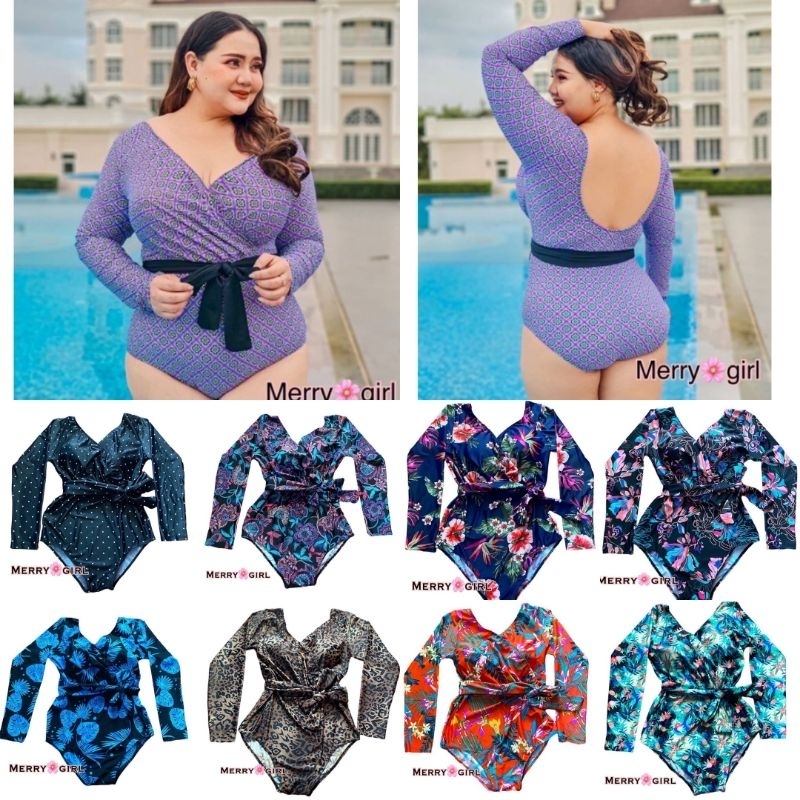 MG0109 ชุดว่ายน้ำ​ ไซส์ใหญ่​ แบบป้ายZARA​ วันพีช​ สาวอวบ​ เที่ยวทะเล