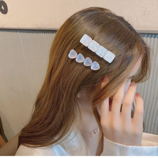 พร้อมส่ง🇹🇭 i-03 กิ๊บติดผมสี่เหลี่ยม กิ๊บติดผมหัวใจ กิ๊บติดผมสไตล์เกาหลี เครื่องประดับผมสีขาว กิ๊บติดผมแฟชั่น