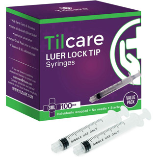 ไซริงค์แบบหัวล็อค Luer Lock 3 ml จากอเมริกา 1 กล่อง (100ชิ้น)