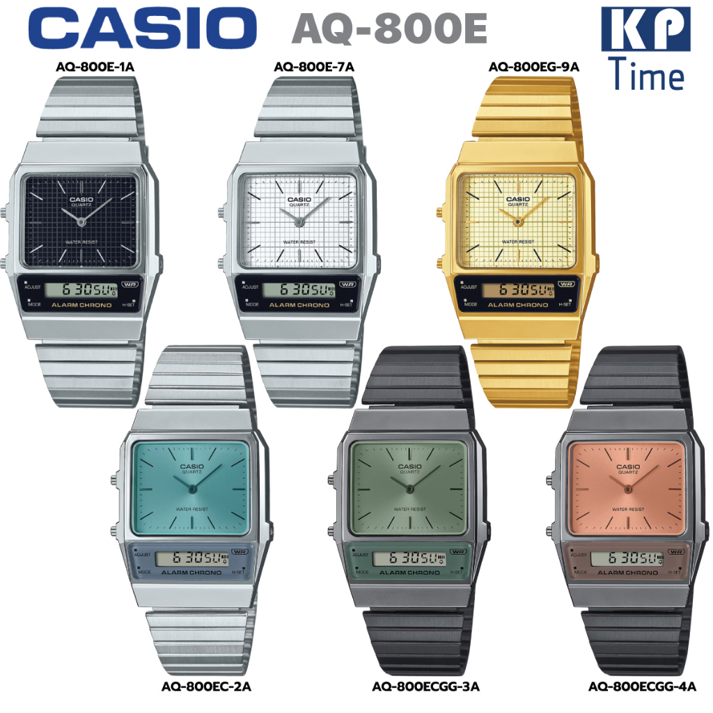 1309 บาท Casio นาฬิกาข้อมือผู้หญิง/ผู้ชาย สายสแตนเลส รุ่น AQ-800E, AQ-800EG ของแท้ประกันศูนย์ CMG Watches