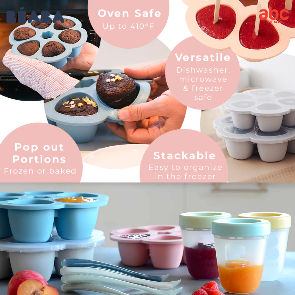 Beaba ถาดซิลิโคน แช่อาหาร ขนาด 150ml x 6 ช่อง พร้อมฝาปิด Silicone Multiportions รูปที่ 3