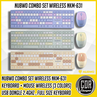 แป้นพิมพ์ไร้สาย Nubwo NKM-631 Keyboard+Mouse 2 โหมด Wireless/Bluetooth ชุดเมาส์คีย์บอร์ดสายหวานไร้สาย (รับประกัน 1 ปี)