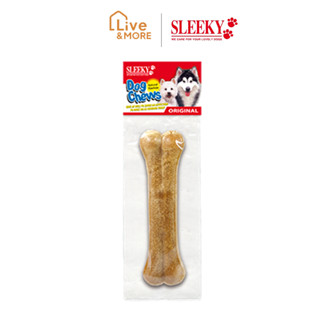 SLEEKY หนังวัวขัดฟันหมาอัดรูปทรงกระดูก ขนาด 6.5 นิ้ว แพ็ค1ชิ้น